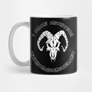 I Make Monsters Dragonbones Logo w/ Goblin on Back Mug